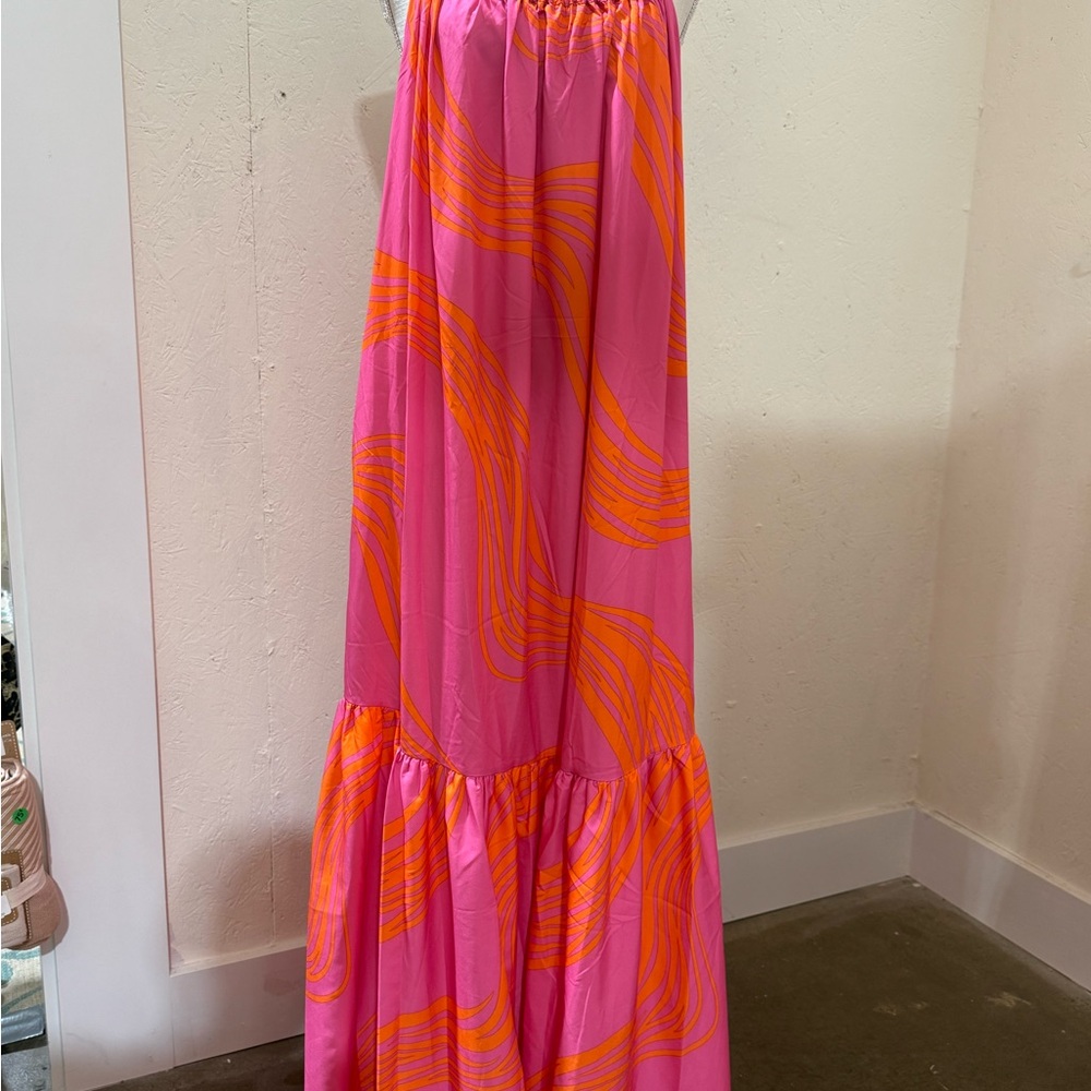 Pink and Orange Maxi Dress